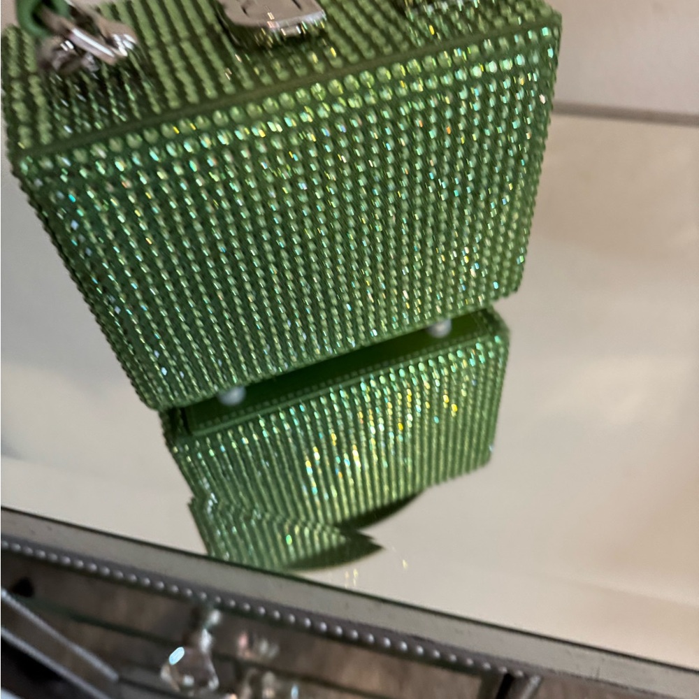 Brandon Blackwood Mini Kendrick Trunk Green  Peridot Crystal Bag - Picture 4 of 14